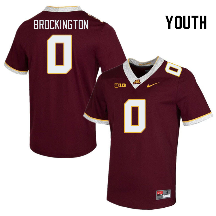 Youth #0 Le'Meke Brockington Minnesota Golden Gophers College Football Jerseys Stitched-Maroon